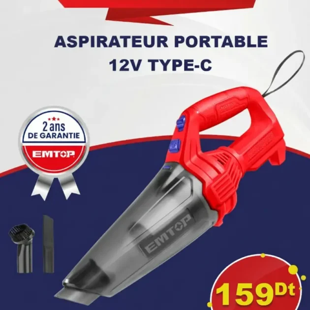 Aspirateur sans fil EMTOP 12v