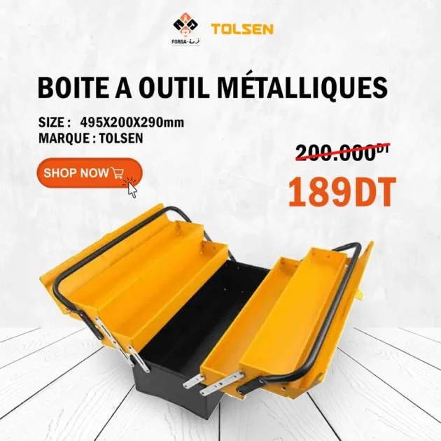 Boite a outil métalliques TOLSEN 80212