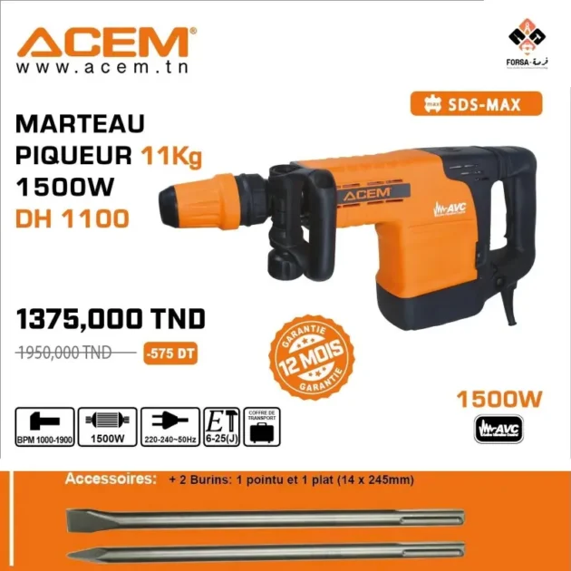 Marteau perforateur 11kg DH1100