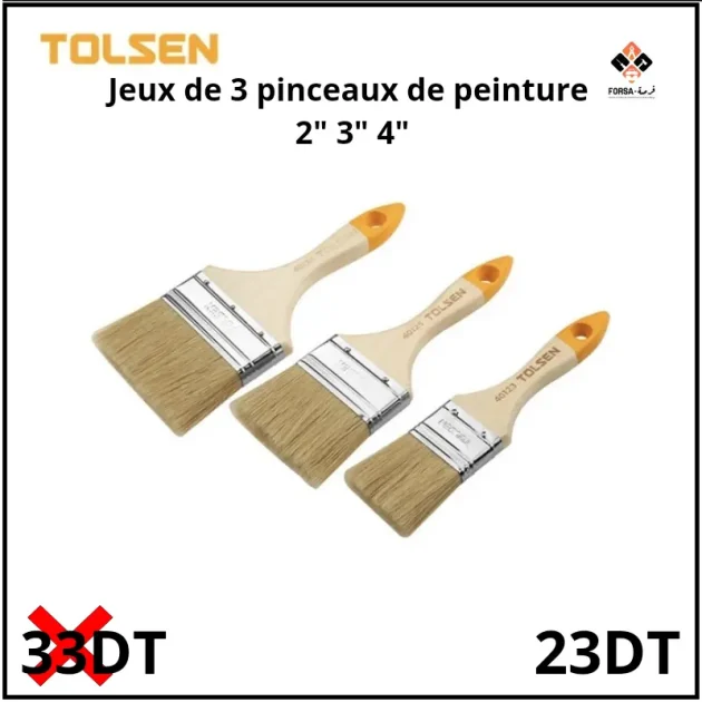 3 pinceaux de peinture