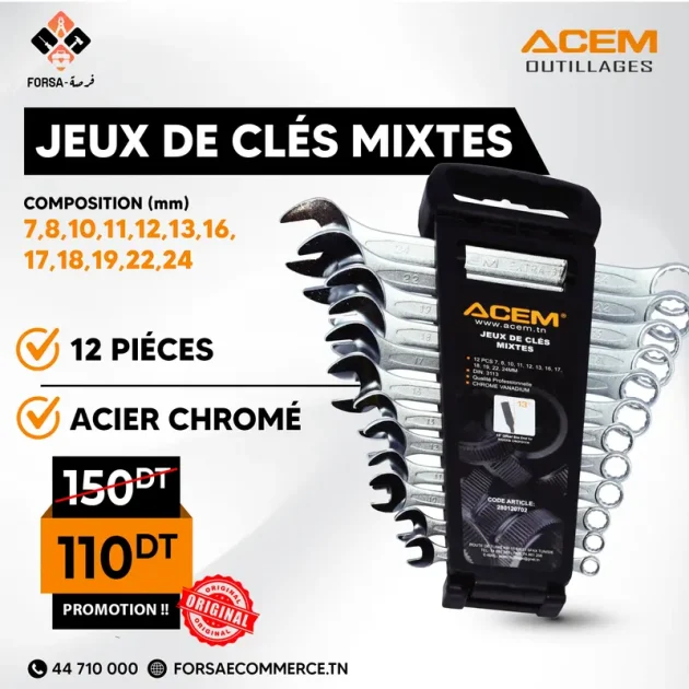 jeux cle mixte 12pcs ACEM